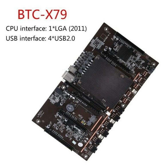 FOR X79 BTC Miner Motherboard With E5 2609 CPU+RECC 4G DDR3 Ram+24 Pins Connector Support 3060 3070 3080 GPU For BTC Mining