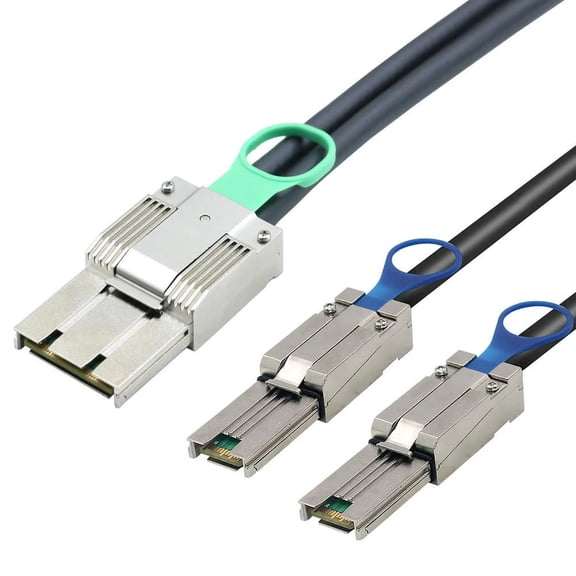 FOR Zinc Alloy Dual express iPass MINI SAS HD SFF-8088 8X 68P High-Speed I/O male to 2X SFF-8088 26P male Active assemblies cable