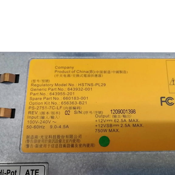 FOR for G8 Gen8 Server 750W Switching Power Supply Module 12V DPS-750AB-3A HSTNS-PD29 643932-001 643955-101 660183-001