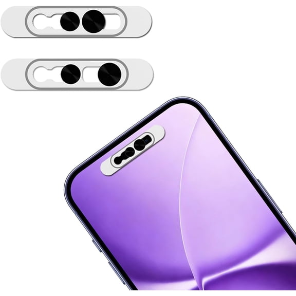 FOR iPhone 17/16/15/14 Pro/Max Front Camera Privacy Cover, 2-Pack Anti-Spy Lens Protector, Face ID Compatible Slide, Black