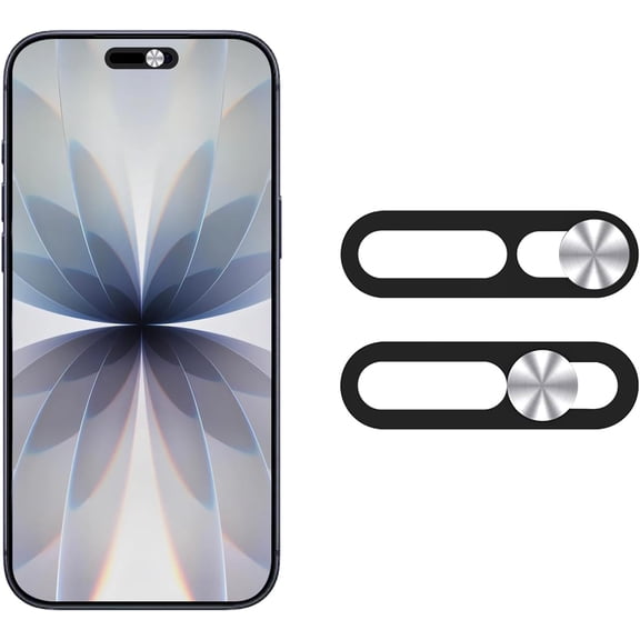 FOR iPhone 17 Series Front Camera Cover - Privacy Slider Lens Protector, Easy Slide Security, Silver