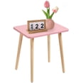 thumbnail image 1 of FORAOFUR Side Table Small End Table Accent Table, Modern Wooden Table Bedside Table for Living Room Bedroom Small Spaces 16.54" H - Pink, 1 of 7
