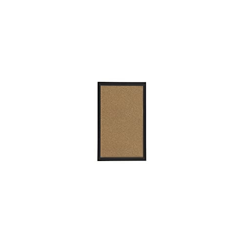 Natural Cork Bulletin Board with Black MDF Frame, 12" x 18"