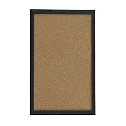 Natural Cork Bulletin Board with Black MDF Frame, 12" x 18"