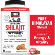 Force Factor Supreme Shilajit, Himalayan Shilajit Supplement for Energy, Stamina, Cognitive & Immune Function, Smoked Old Fashioned, 60 Soft Chews