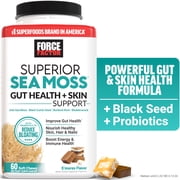Force Factor Superior Sea Moss Gut Health + Skin Support with Irish Sea Moss, Probiotics, Biotin, Black Seed & Burdock Root, S’mores, 60 Soft Chews