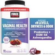 Force Factor Vaginal Health + Hormone Balance, Probiotic Supplement for Women with 5 Billion CFU & KSM-66 Ashwagandha, Tropical Punch, 60 Soft Chews