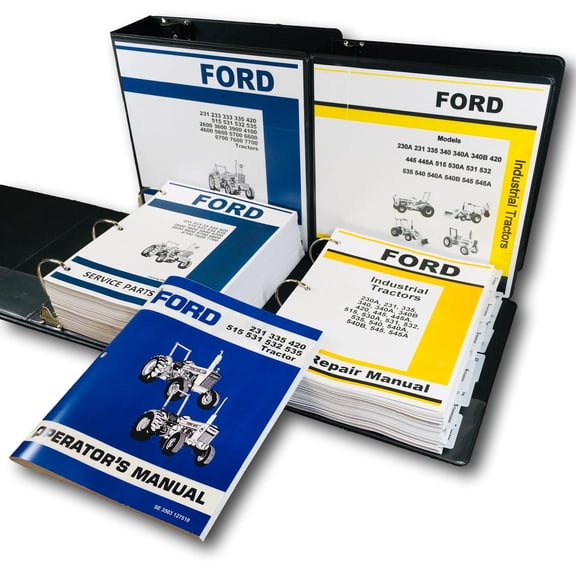 FORD 231 420 515 531 532 535 TRACTOR SERVICE PARTS OPERATORS MANUAL OWNERS SET