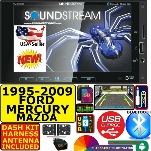 FORD MERCURY MAZDA TOUCHSCREEN BLUETOOTH USB SD AUX CAR RADIO STEREO PACKAGE