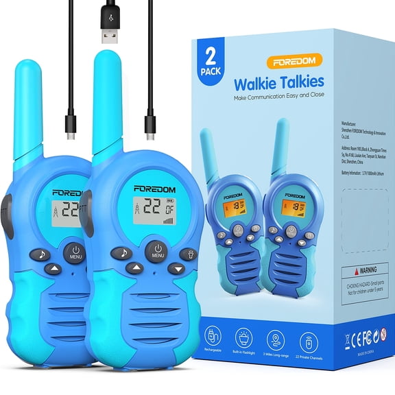FOREDOM FD688 Rechargeable Walkie Talkies for Kids Long Range with Flashlight