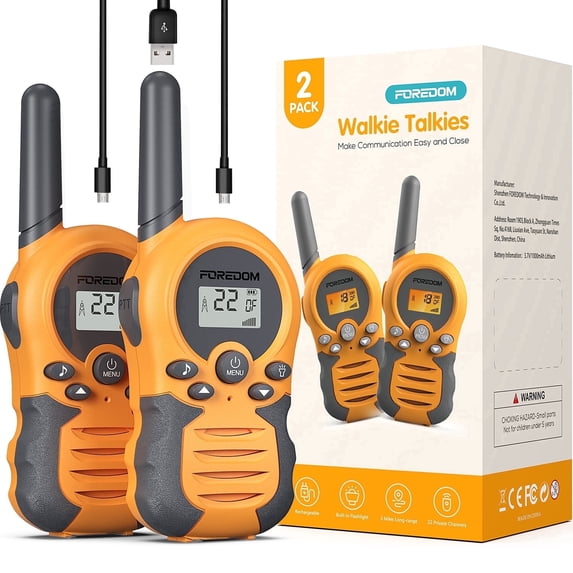 FOREDOM FD688 Rechargeable Walkie Talkies for Kids Long Range with Flashlight