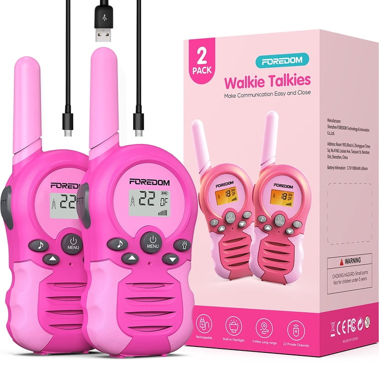 FOREDOM Rechargeable Walkie Talkies for Kids, Long Range 3KM