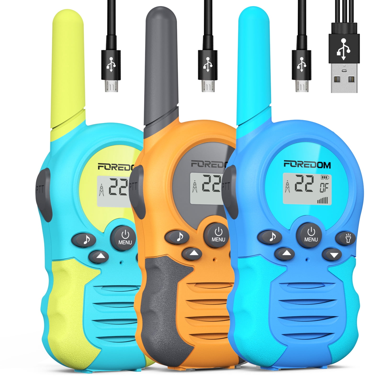 FOREDOM FD688 Rechargeable Walkie Talkies for Kids 3pk with