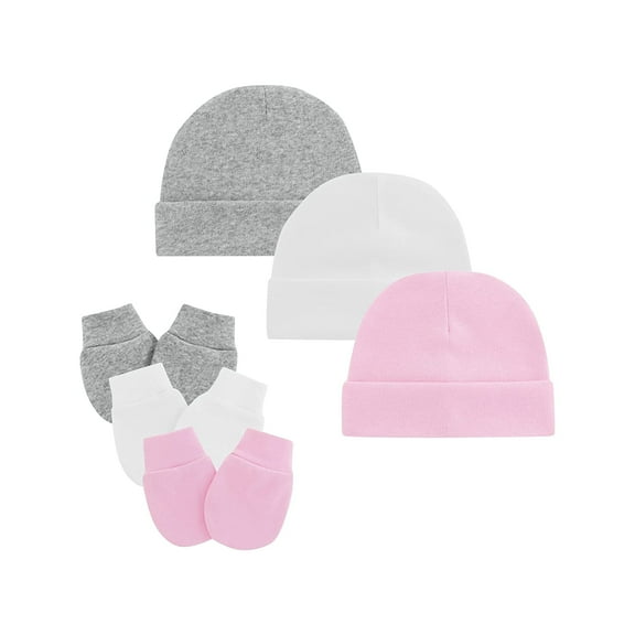 FOREEMME Baby Beanies for Boys Girls Newborn Baby Hat with Mittens Cute Cotton Hospital Hats for 0-6 Months