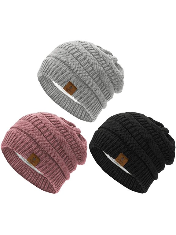 FOREEMME Womens Beanie Winter Hat Warm Chunky Cable Knit Hats Soft Stretch Thick Cute Knitted Cap for Cold Weather