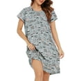 thumbnail image 1 of FOREEMME Womens Nightgowns Cotton Sleep Shirts Cartoon Printed Sleepwear Short Sleeves Night Gown Dress Casual Pajamas M Coffee, 1 of 6