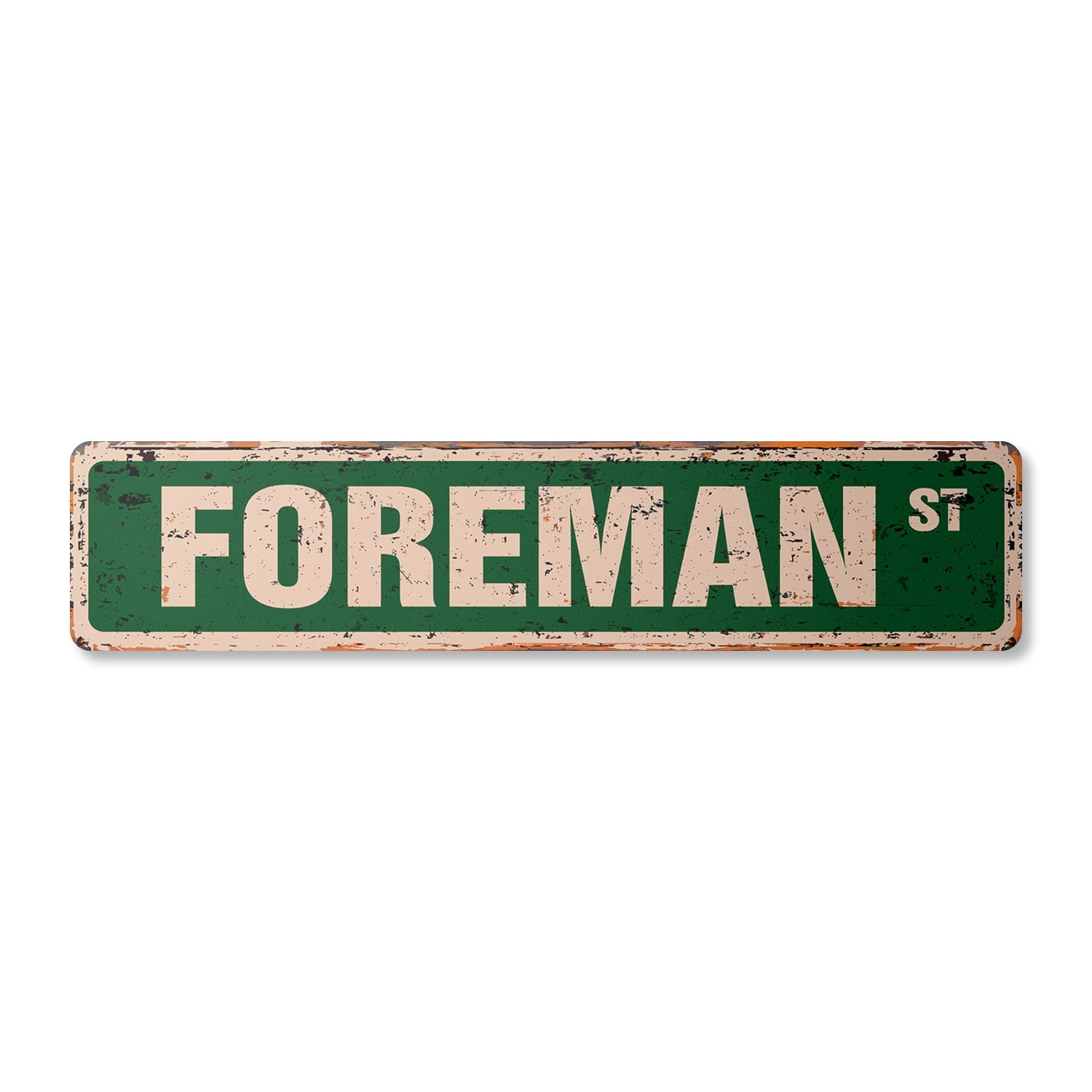 FOREMAN Vintage Plastic Street Sign manager boss factory construction ...