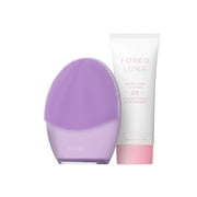 FOREO LUNA 4 Sensitive Facial Cleansing Device Silicone Bundle + Micro-Foam Cleanser 2.0, 3.4 oz