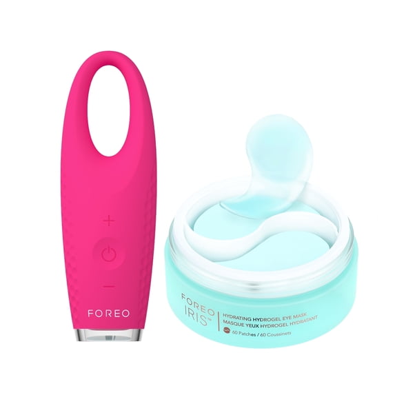FOREO Eye Revive IRIS 2 Bundle + FOREO IRIS Hydrating Hydrogel Eye Mask, 60 pcs - Fuchsia