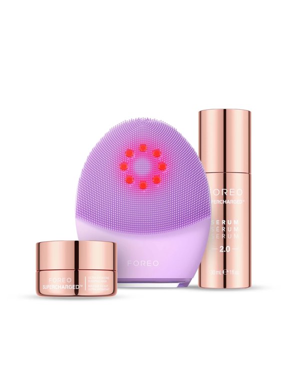 Firm & Clean Bundle LUNA 4 plus Sensitive Facial Cleansing Brush + SUPERCHARGED SERUM 2.0 (1 fl oz) + Hydrating Night Mask (2.5 fl oz)