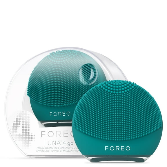 FOREO LUNA 4 Go - Silicone Facial Cleansing Brush for Travel & Daily Skincare - Evergreen