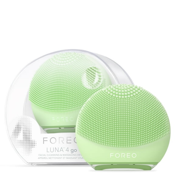 FOREO LUNA 4 Go - Silicone Facial Cleansing Brush for Travel & Daily Skincare - Pistachio