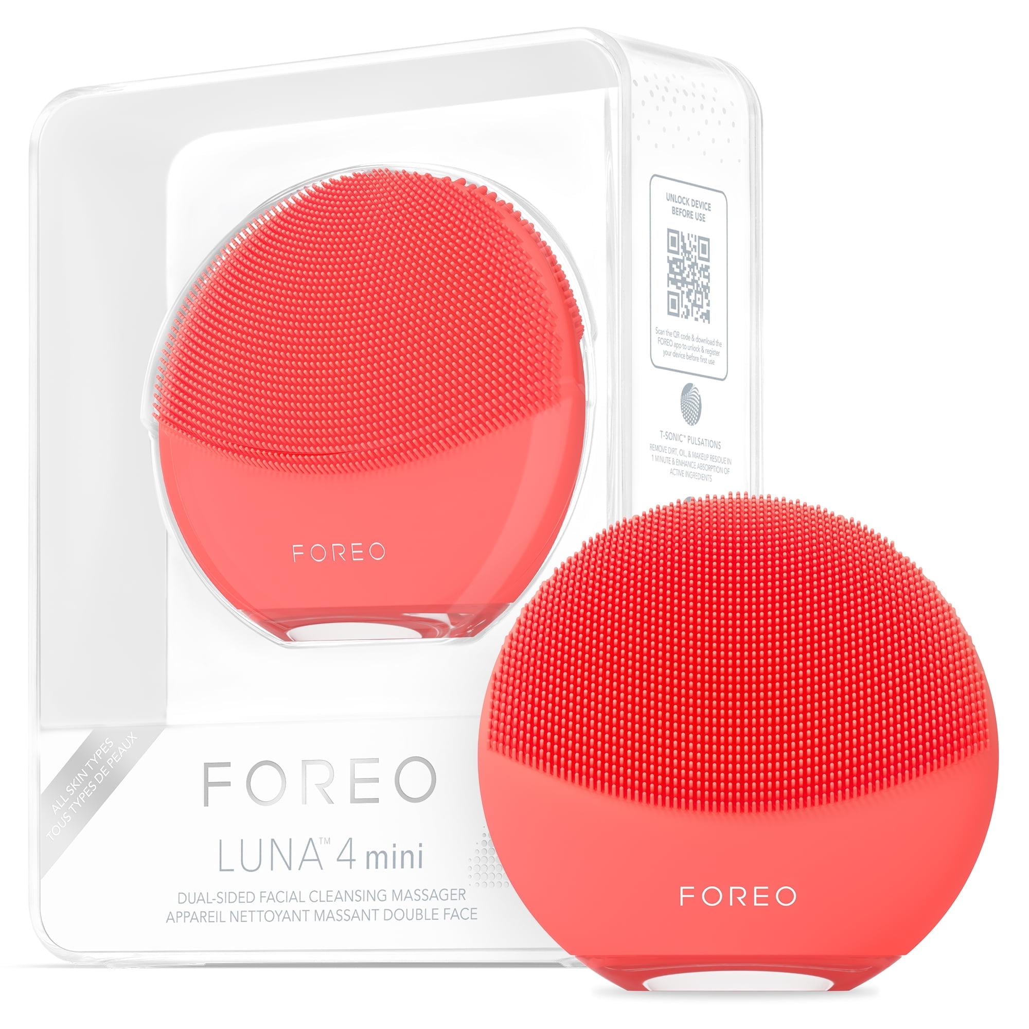 FOREO, Silicone Facial Cleansing Brush, LUNA 4 Mini, Pearl Pink 