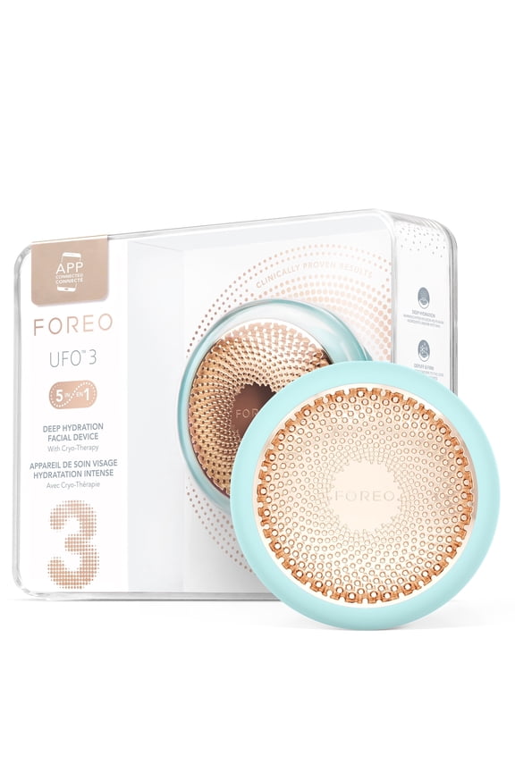 UFO™ 3 Smart Facial Device, LED Light, T-Sonic Massage, Thermo-Therapy, Arctic Blue, Silicone