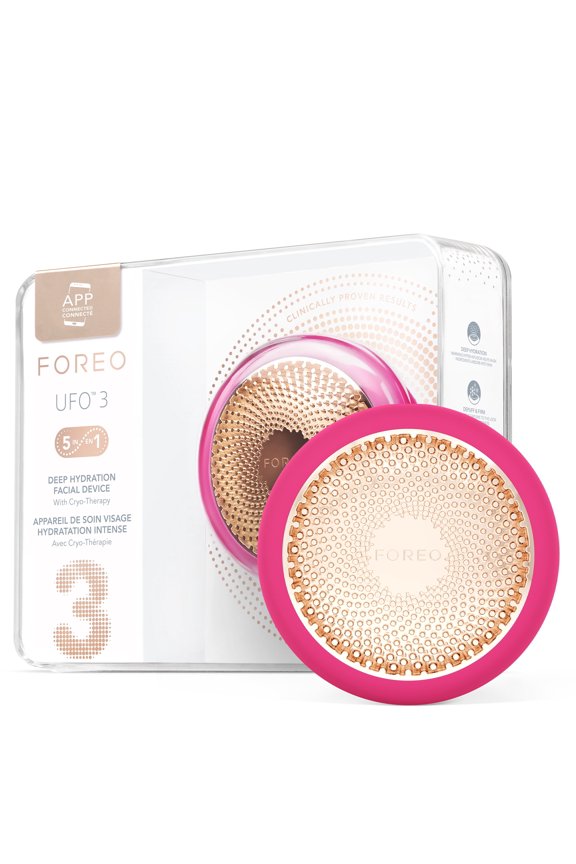 UFO 3 - LED Facial Treatment Device with T-Sonic and Mask Care Technology - Fuchsia