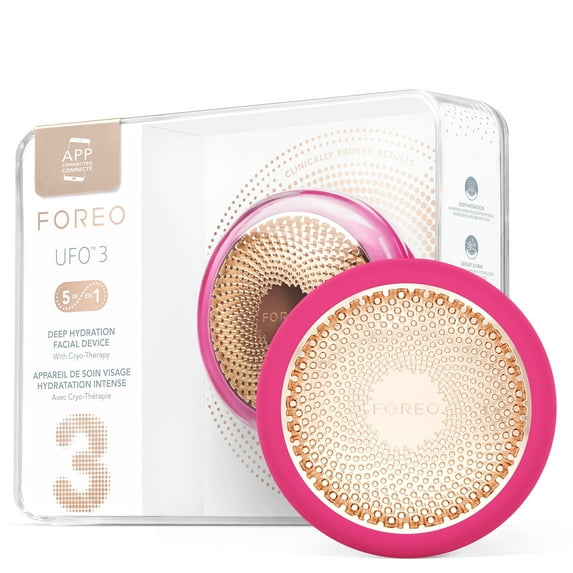 FOREO UFO 3 - LED Facial Treatment Device with T-Sonic and Mask Care Technology - Fuchsia