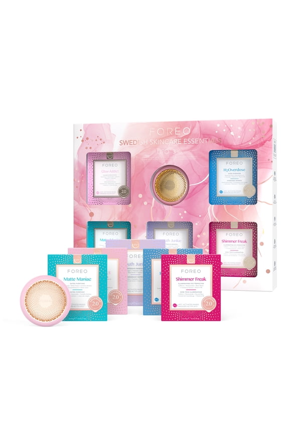 UFO 3 Set - 5-in-1 Full-spectrum Facial LED Mask Device + 30 Anti Aging Hydrating Face Masks Beauty (5 x 6)