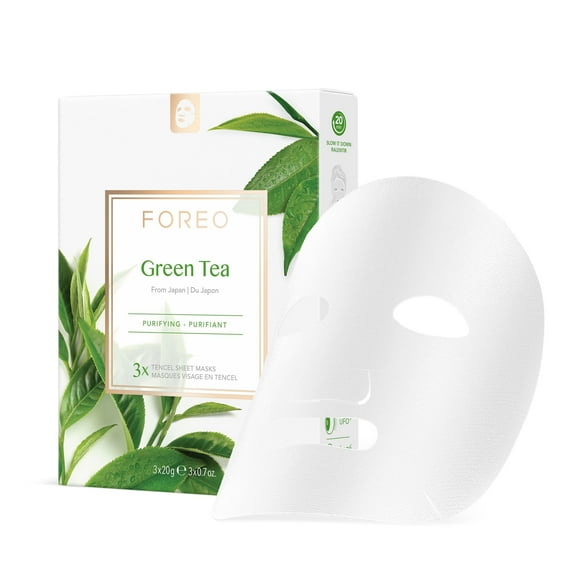FOREO UFO Japanese Green Tea Facial Sheet Masks for Sensitive Skin, Soothing Formula, 6 Pack