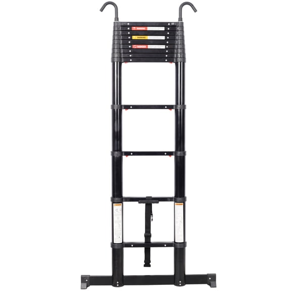 FOREOCELIV 12.5FT Telescopic Ladder, Heavy Duty Aluminum Extension Ladder with Stabilizer Hook