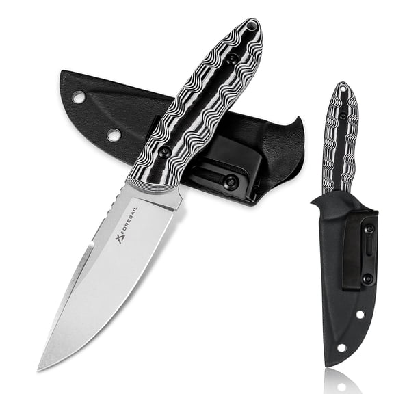 FORESAIL Small Fixed Blade Knife,3.74in DC53 Steel Blade and G10 Handle,with Sheath,