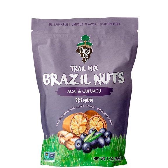 Forest Up Aa Trail Mix 7oz The True Organic Brazil Nuts Roasted + Aa Fruit Nibs + Cupuau Fruit Nibs