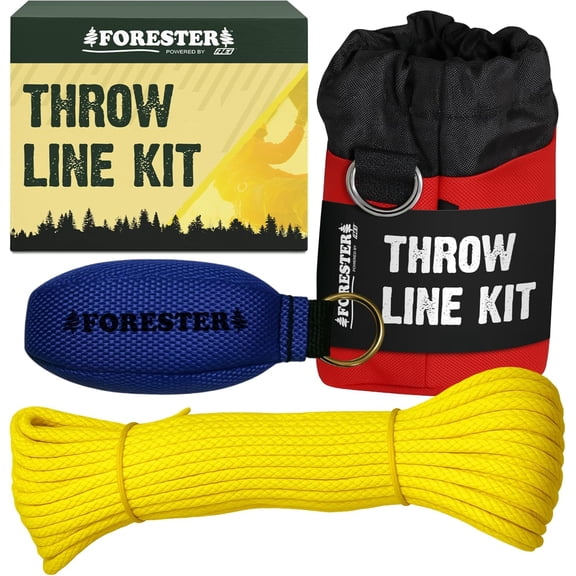 FORESTER 9oz Professional Throw Line Kit with Storage Bag | 150ft Polyethylene Throw Line, Arborist Throw Weight, and Throw Bag
