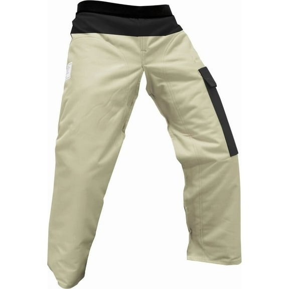 FORESTER Chainsaw Chaps - Forestry Chainsaw Safety Gear Heavy Duty Apron Style Chap Pants With Adjustable Belt and Pocket Coconut Milk, Long 40"