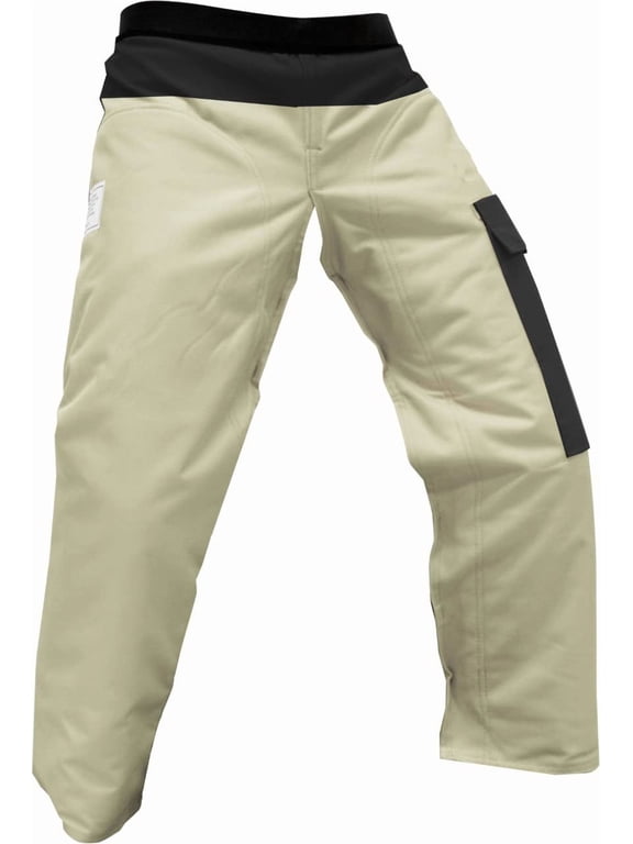 Chainsaw Chaps - Forestry Chainsaw Safety Gear Heavy Duty Apron Style Chap Pants With Adjustable Belt and Pocket Coconut Milk, Long 40"