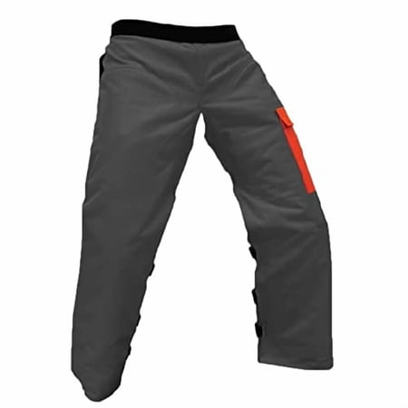 FORESTER Chainsaw Chaps - Forestry Chainsaw Safety Gear Heavy Duty Apron Style Chap Pants with Adjustable Belt and Pocket (Grey/Orange, Short 35"