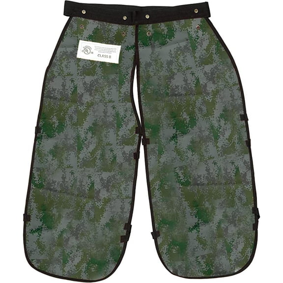 FORESTER Chainsaw Chaps for Men & Women | Apron Style Men's Chain Saw Chaps with Adjustable Waist & Pocket | Digital Green | 35"