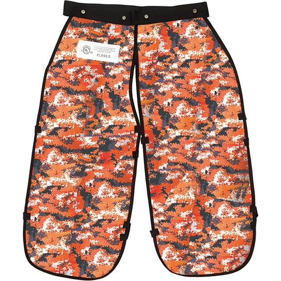 FORESTER Chainsaw Chaps for Men & Women | Apron Style Men's Chain Saw Chaps with Adjustable Waist & Pocket | Digital Orange | 37"