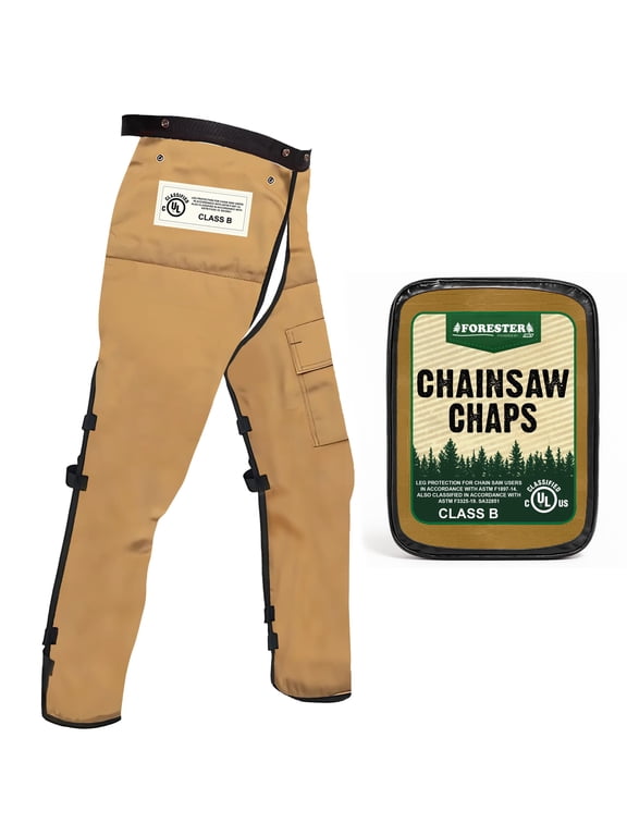 Chainsaw Chaps for Men & Women | Apron Style Men's Chain Saw Chaps with Pocket & Adjustable Waist | Chainsaw Safety Equipment | Brown 35"