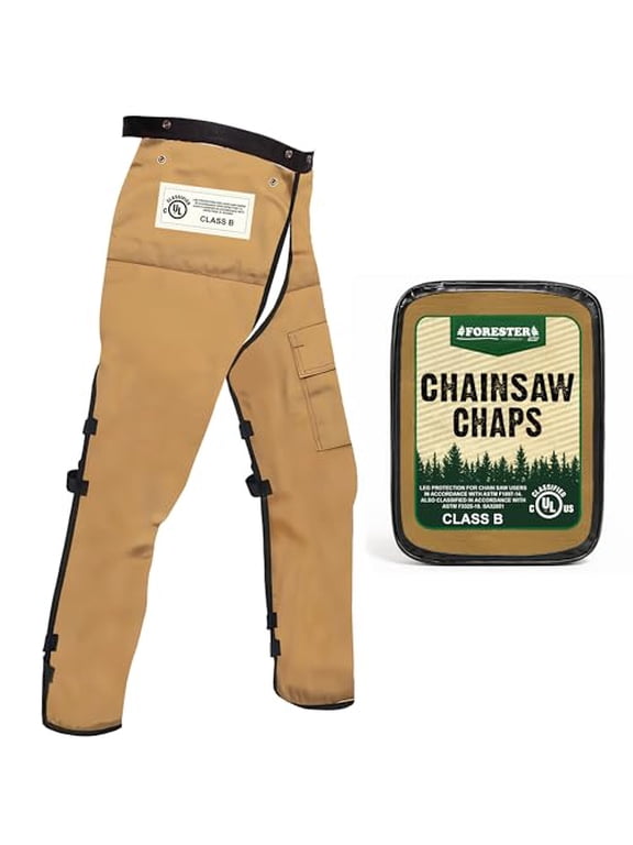 Chainsaw Chaps for Men & Women | Apron Style Men's Chain Saw Chaps with Pocket & Adjustable Waist | Chainsaw Safety Equipment | Brown 37"