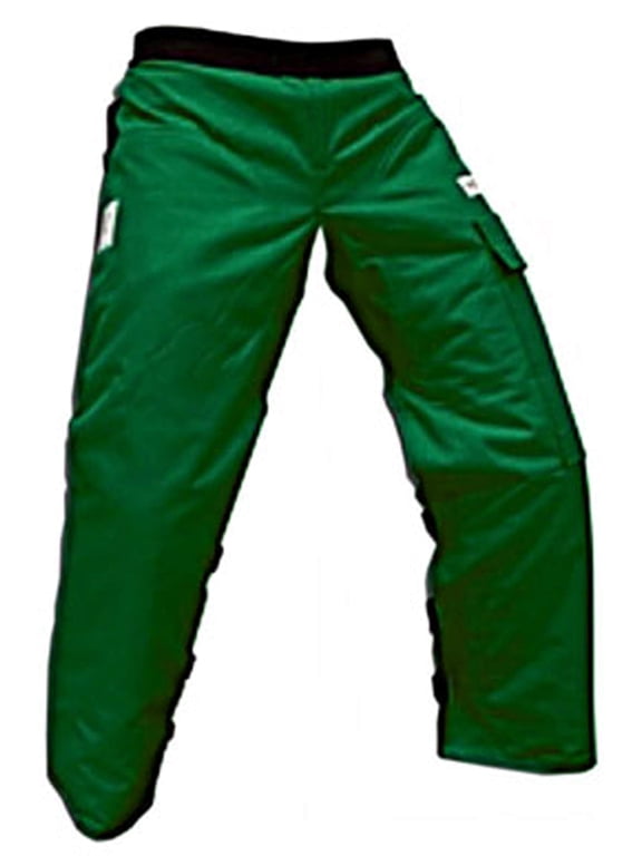 Full Wrap Around Chainsaw Chaps - 360 Degree Below The Knee Protection - Adjustable Belt Chain Saw Chaps for Men or Women - Full Wrap Chainsaw Pants (35in, Forest Green)