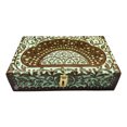 thumbnail image 1 of FORESTIS GALLINARIA Handmade Decorative Wooden Jewelry Box, Kit, Vanity,Trinket, Organizer For, Ladies, Men, Women, Gold, Cash,Multipurpose Keepsake, Gift Item (10x6, Full-Bread Greenish-Blue), 1 of 8