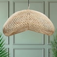 thumbnail image 1 of FOREVER BAMBOO Indonesia Handmade Natural Rattan Pendant Light Shade Wicker Light Fixtures Luxurious Bean Shape Woven Lampshade Chandelier Interior Decor, 12 in H x 24 in W, 1 of 10