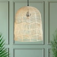 thumbnail image 1 of FOREVER BAMBOO Indonesian Natural Rattan Pendant Light Shade Handcrafted Wicker Light Fixtures Luxurious Basket Woven Lampshade Chandelier Interior Decor, Bell Shape 14 in H x 12 in W, 1 of 10