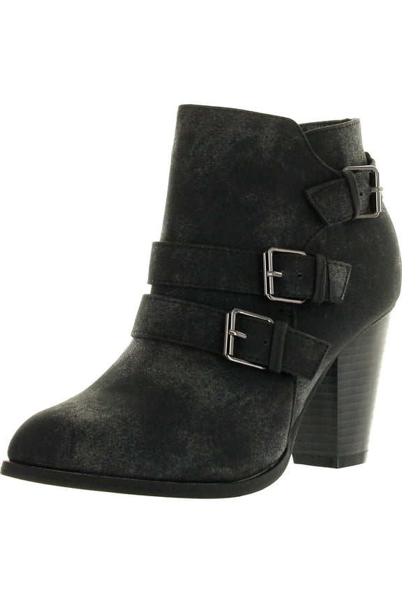 FOREVER CAMILA-64 Womens Fashion Chunky Heel Buckled Strap Ankle Booties