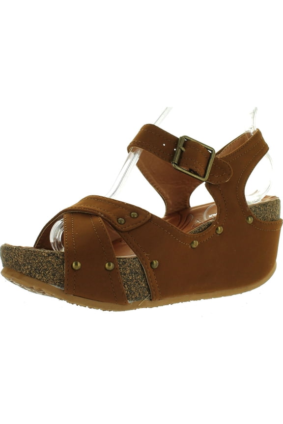 FOREVER FREYA-23 Womens Cork Look Platform Ankle Strap Low Wedge Sandals