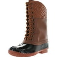 thumbnail image 1 of FOREVER KYLA-7 Women's Diamond Shape Quilted Deco Lace Up Waterproof Duck Boots, Tan, 8, 1 of 4